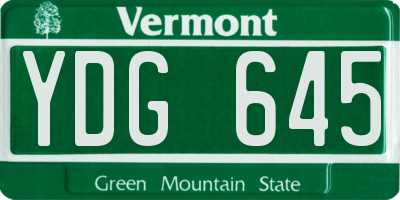 VT license plate YDG645