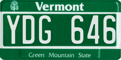 VT license plate YDG646