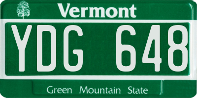 VT license plate YDG648