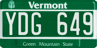 VT license plate YDG649