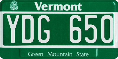 VT license plate YDG650