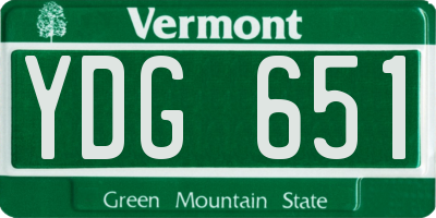 VT license plate YDG651