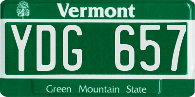 VT license plate YDG657