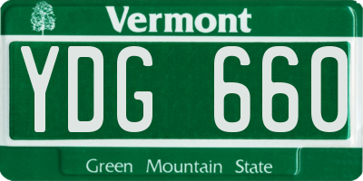 VT license plate YDG660