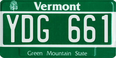 VT license plate YDG661