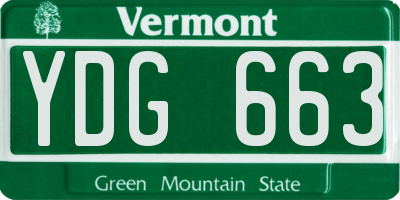 VT license plate YDG663