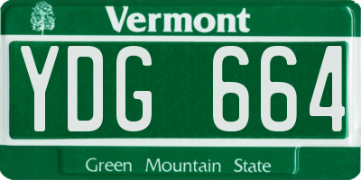 VT license plate YDG664