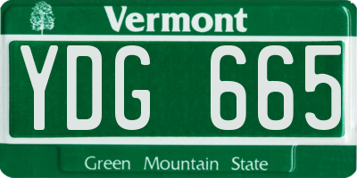 VT license plate YDG665