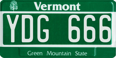 VT license plate YDG666