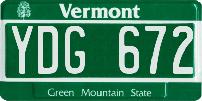 VT license plate YDG672
