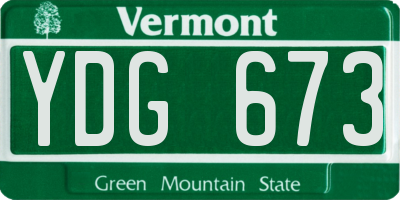 VT license plate YDG673