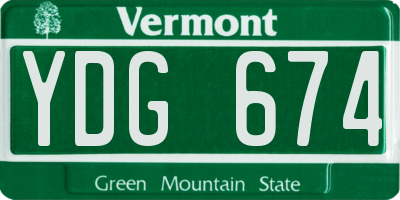 VT license plate YDG674