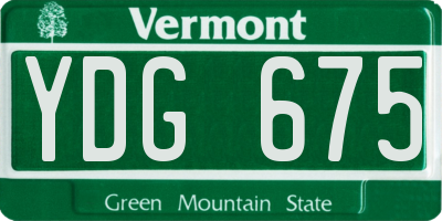 VT license plate YDG675