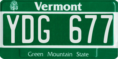 VT license plate YDG677