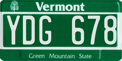VT license plate YDG678
