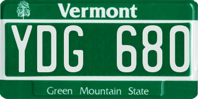 VT license plate YDG680