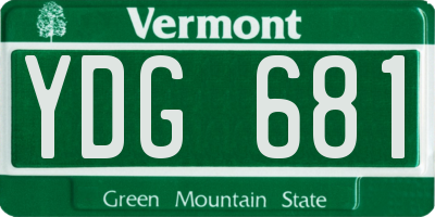 VT license plate YDG681