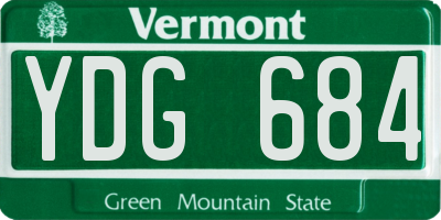 VT license plate YDG684