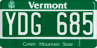VT license plate YDG685