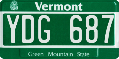 VT license plate YDG687