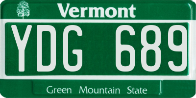 VT license plate YDG689