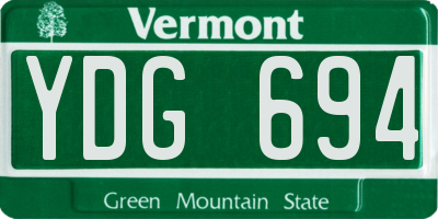 VT license plate YDG694