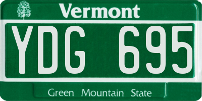 VT license plate YDG695