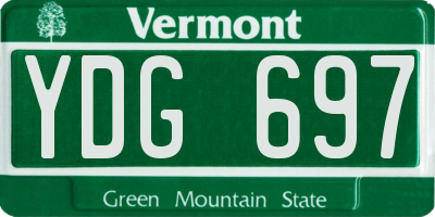 VT license plate YDG697