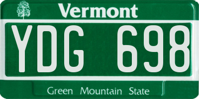 VT license plate YDG698