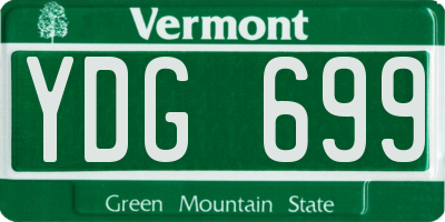 VT license plate YDG699