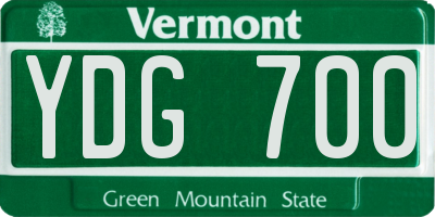VT license plate YDG700