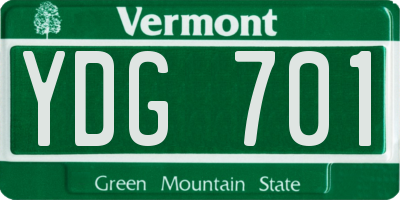 VT license plate YDG701