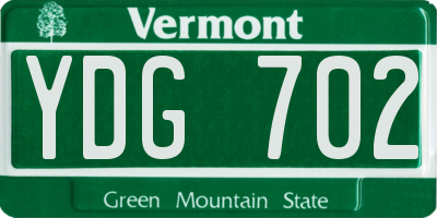 VT license plate YDG702