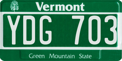 VT license plate YDG703