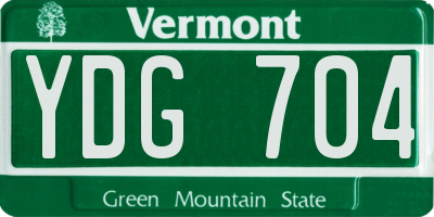 VT license plate YDG704