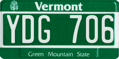 VT license plate YDG706