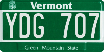 VT license plate YDG707