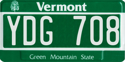 VT license plate YDG708