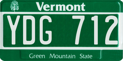 VT license plate YDG712