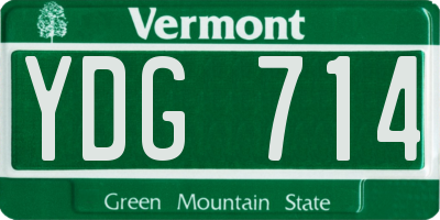 VT license plate YDG714