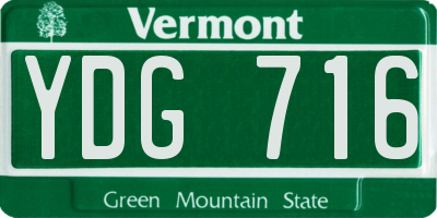 VT license plate YDG716