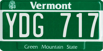 VT license plate YDG717