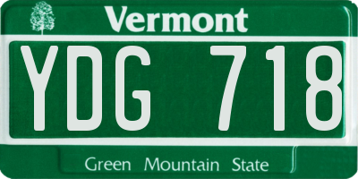 VT license plate YDG718