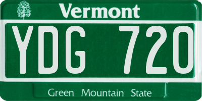 VT license plate YDG720