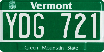 VT license plate YDG721