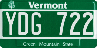 VT license plate YDG722