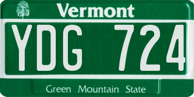 VT license plate YDG724