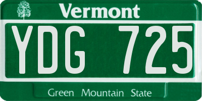 VT license plate YDG725