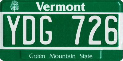 VT license plate YDG726