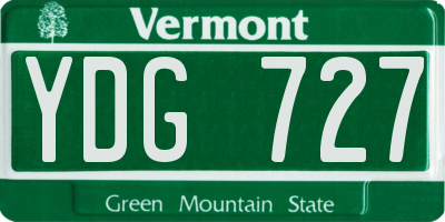 VT license plate YDG727